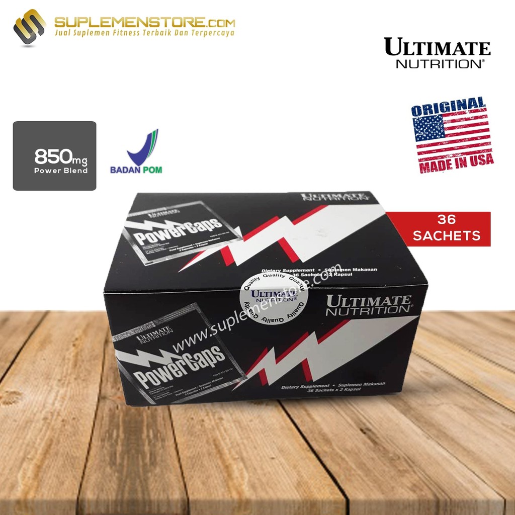 Power Caps Box 72 Capsule Caps 36 Sachet Preworkout Ultimate Nutrition powercaps