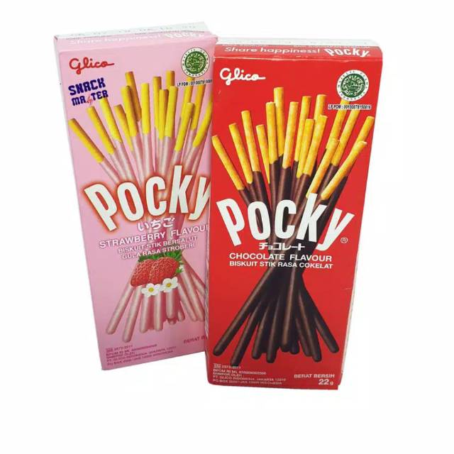 Glico Pocky Stick Strawbery 45gr/ Glico pocky stick chocholate 45 gram