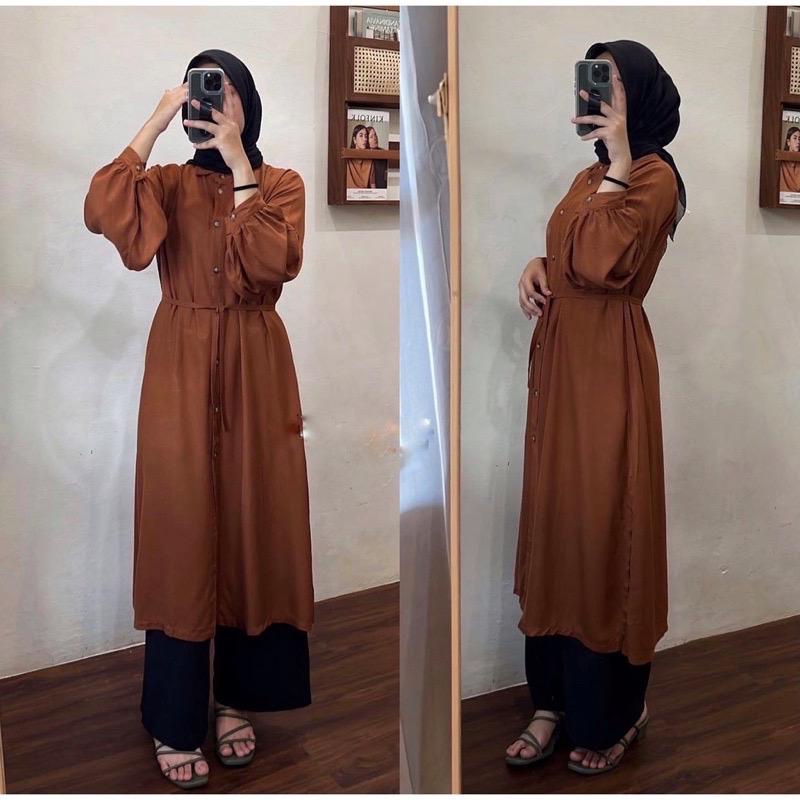 1KG MUAT 4PCS | MIAMI TUNIK LONG FULL KANCING AIRFLOW CRINKLE HITS OOTD SELEBGRAM FASHION