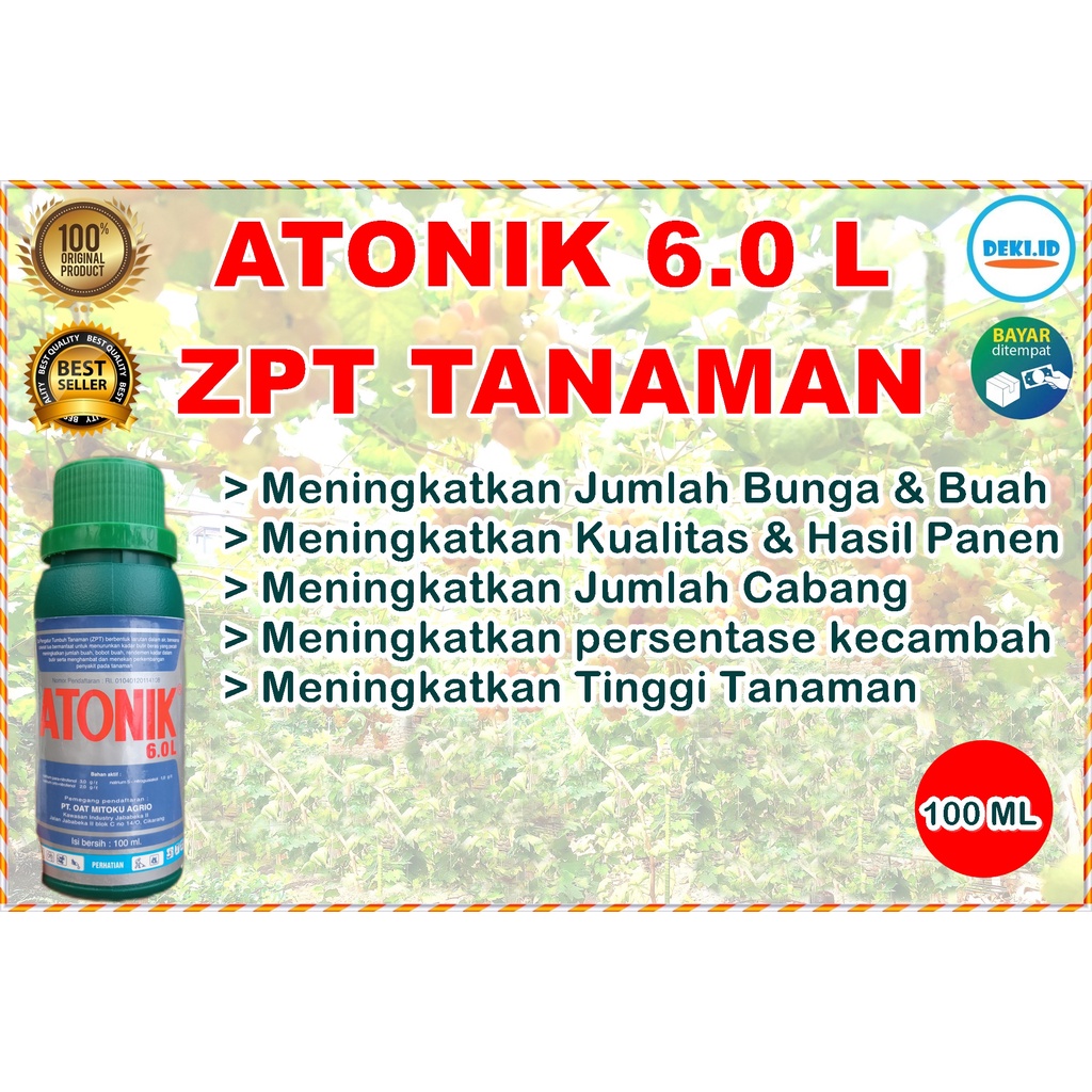 Atonik 6.0 L Pupuk Cair 100 ml Hormon ZPT Zat Pengatur Tumbuh Perangsang Atonic Tanaman
