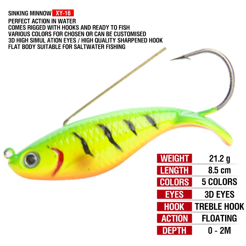 relix nusantara CrankBait Umpan Pancing Minnow Lure Umpan Pancing Buatan Heavy Sinking Minnow 8.5cm/21.2g Umpan Ikan CrankSet Umpan Mancing Alat Pancing Alat Pancing Murah