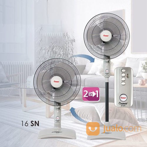 Kipas Angin  COSMOS 16-SN 2 In 1 Berdiri dan Meja Twino Stand Fan Desk Fan angin kencang