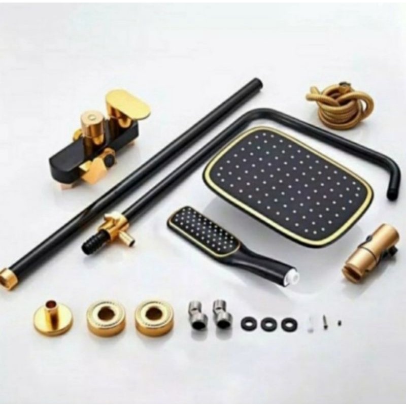 Shower tiang black gold emas panas dingin &quot;ORIGINAL&quot; / kran tiang shower gold hitam