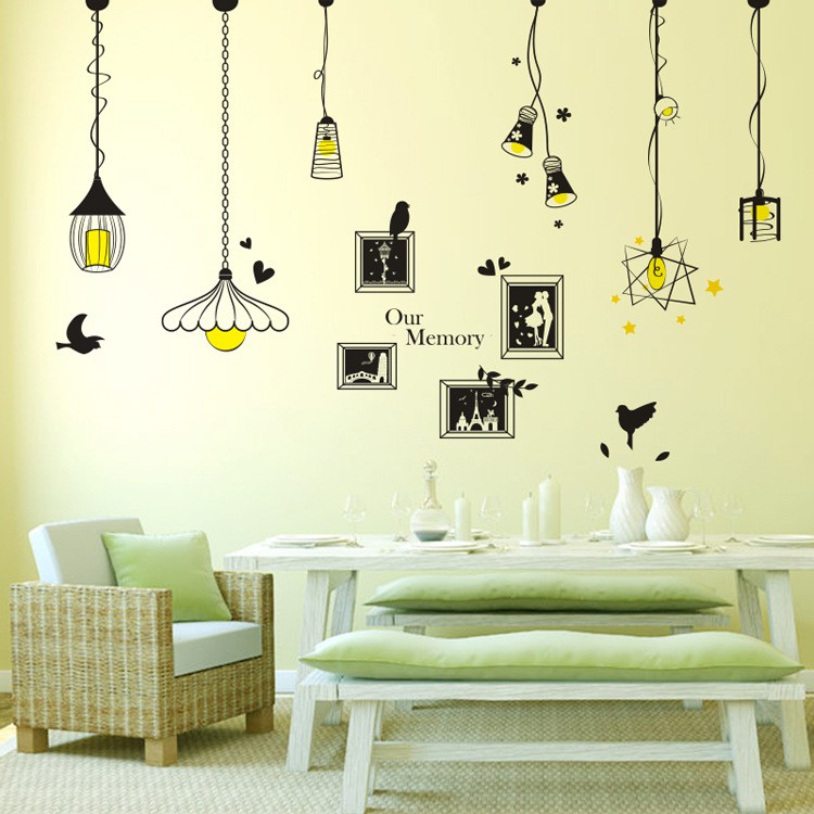 Reliza Wall Sticker Lampu Gantung Hitam Frame Our Memory Stiker Dinding LDR5312