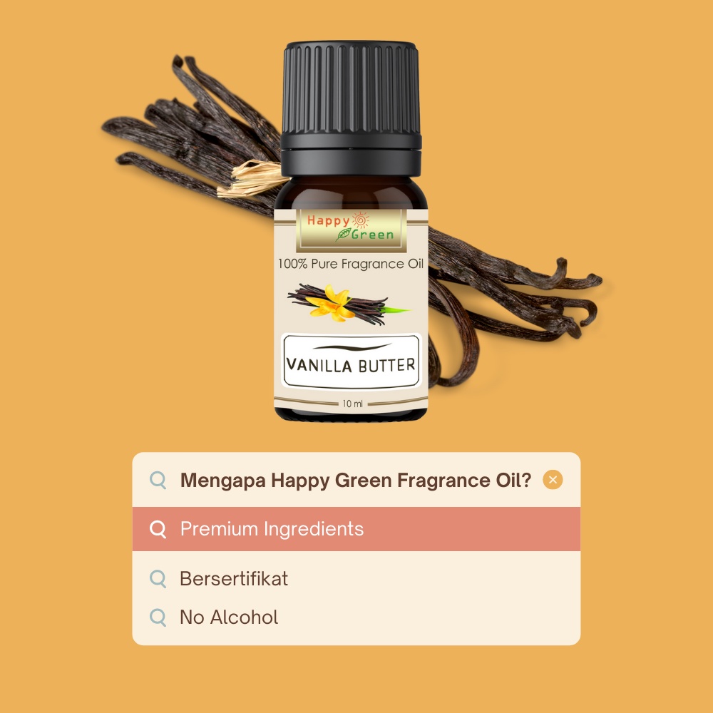 Happy Green Vanilla Butter Fragrance Oil - Minyak  Fragrance Vanilla Butter Grade A+