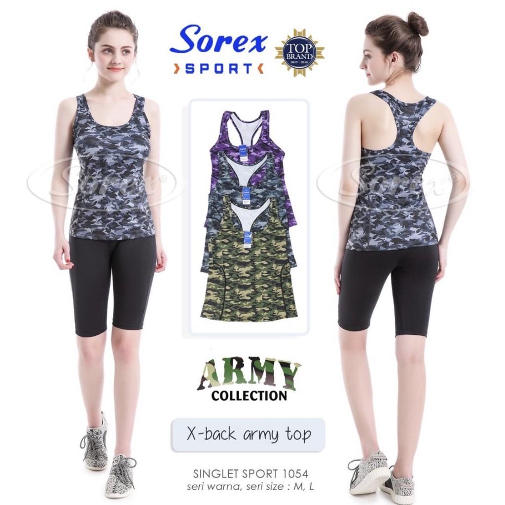 BAJU SINGLET SPORT OLAHRAGA WANITA SOREX 1054 TANKTOP ANGNES GYM OLAHRAGA