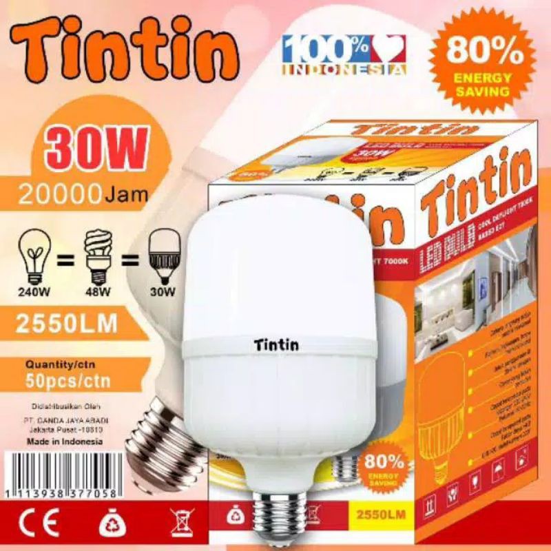 Lampu LED Murah 30 Watt / Bolam LED 30 watt Tintin