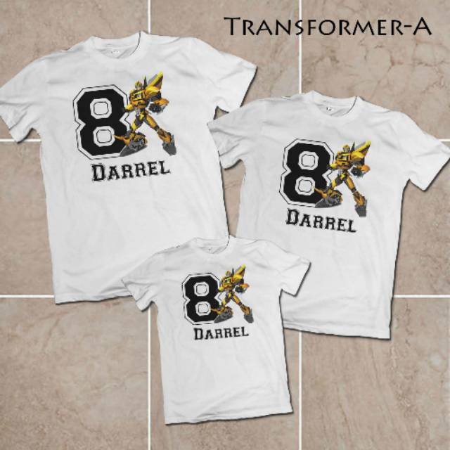 Kaos Transformer kaos oblong pria wanita anak couple family birthday ulang tahun ultah