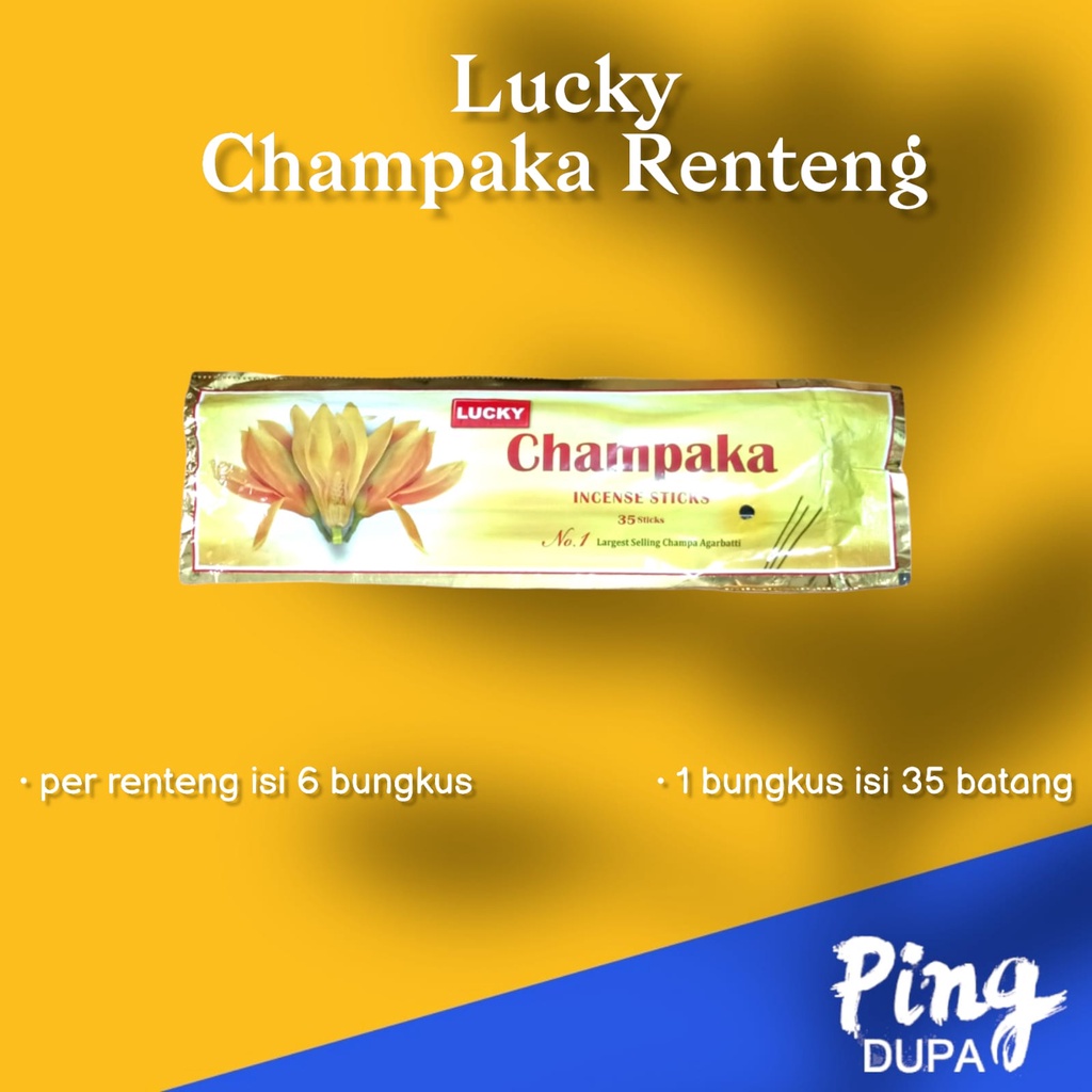 Per Renteng Dupa Champaka  By Lucky India Isi 6 Pack Hio