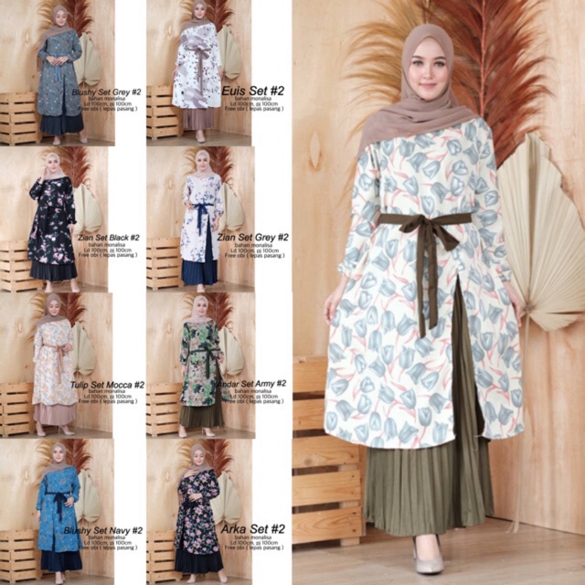 STELAN TUNIK MONALISA PLISKET SKIRT PREMIUM Shopee STELAN TUNIK MONALISA PLISKET SKIRT PREMIUM Shopee