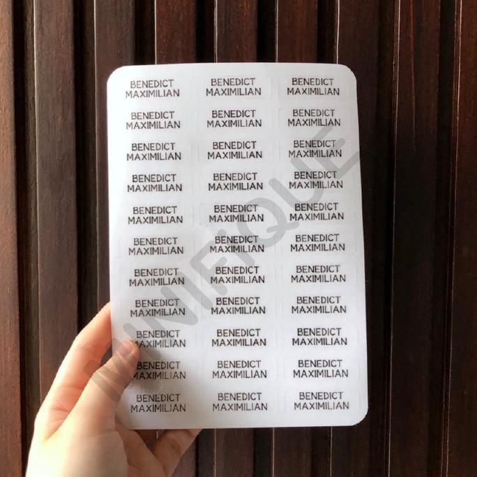 

stiker label nama dua baris bening transparan transparent minifiq90 Murah