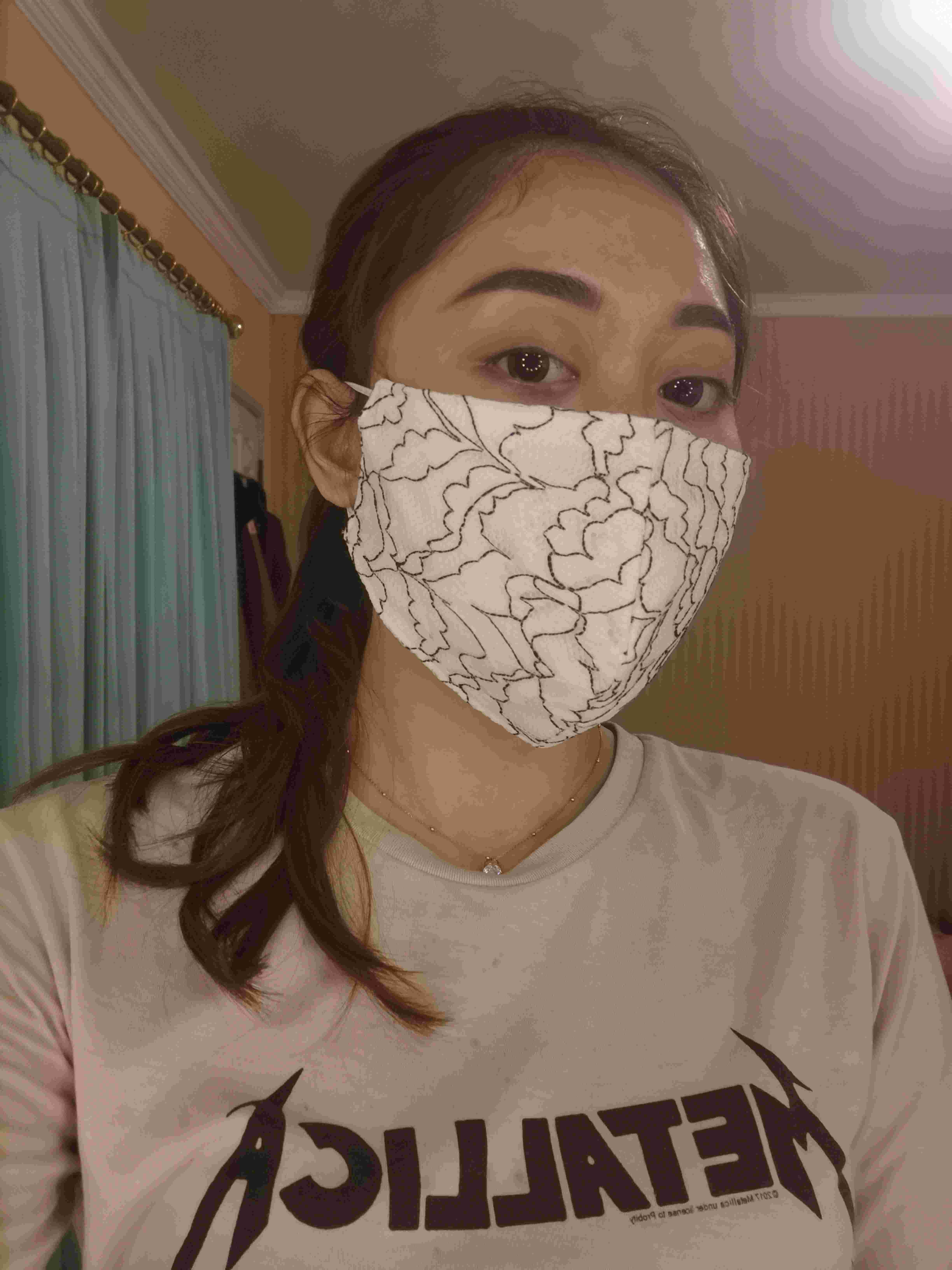 Masker Kain Brokat Cantik 3 Ply Bisa Diisi Tissue Dan Dicuci