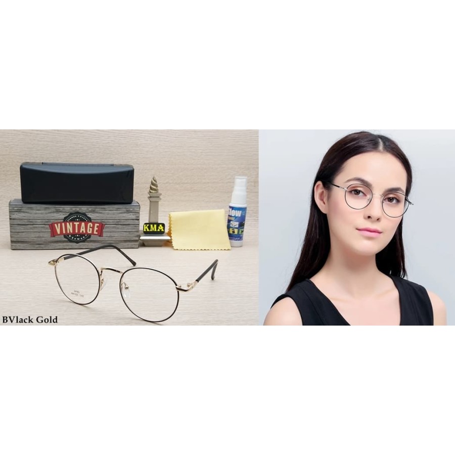 Frame VINTAGE frame kacamata minus koea vintage bulat kacamata unisex