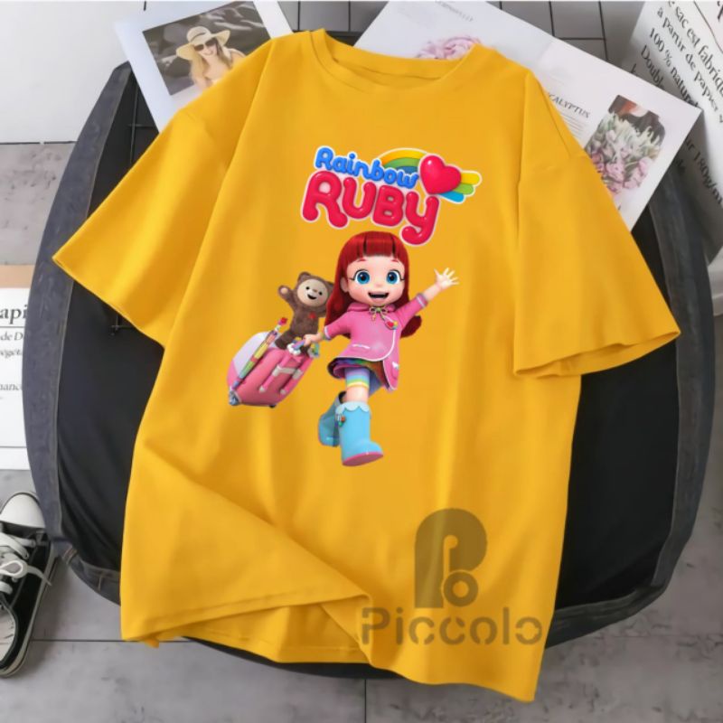 BAJU KAOS ANAK RUBY RAINBOW BAHAN ATASAN ANAK