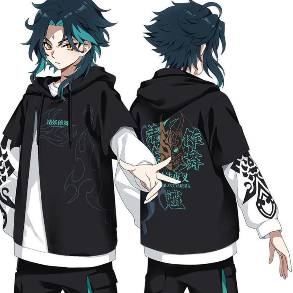 Paling Dicari.. (COD) HOODIE GENSHIN IMPACT XIAO BLACK FLAMES
