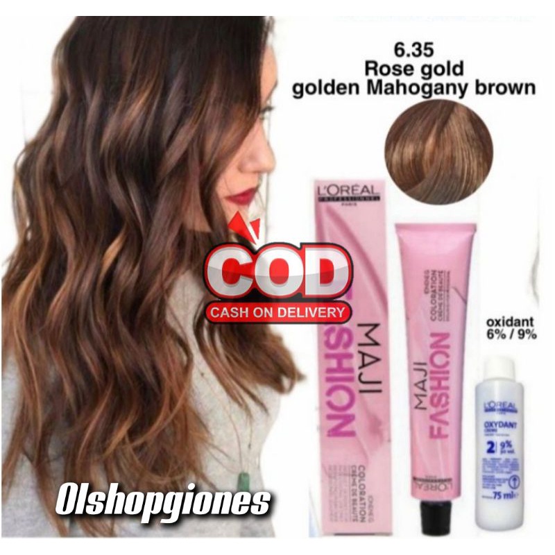 Loreal MajiFashion 6.35 Cat rambut L'oreal + oxydant campuran 6% / 9%