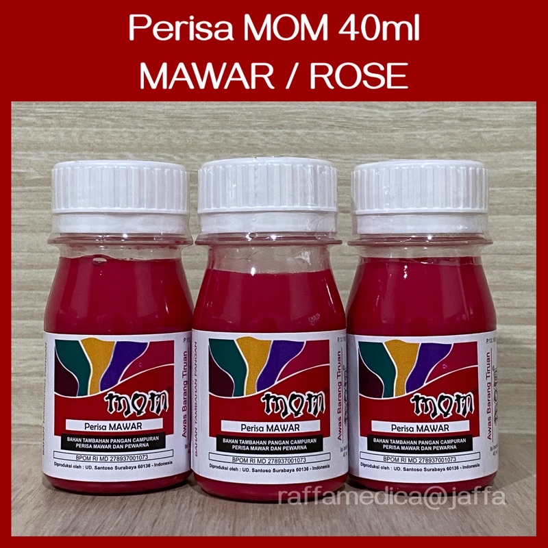 Perisa / Essence MOM 40ML rasa MAWAR untuk ES / Minuman / KUE dan PUDDING sejak tahun 1970