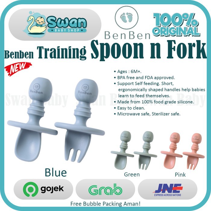 Benben Premium Silicone Training Spoon and Fork