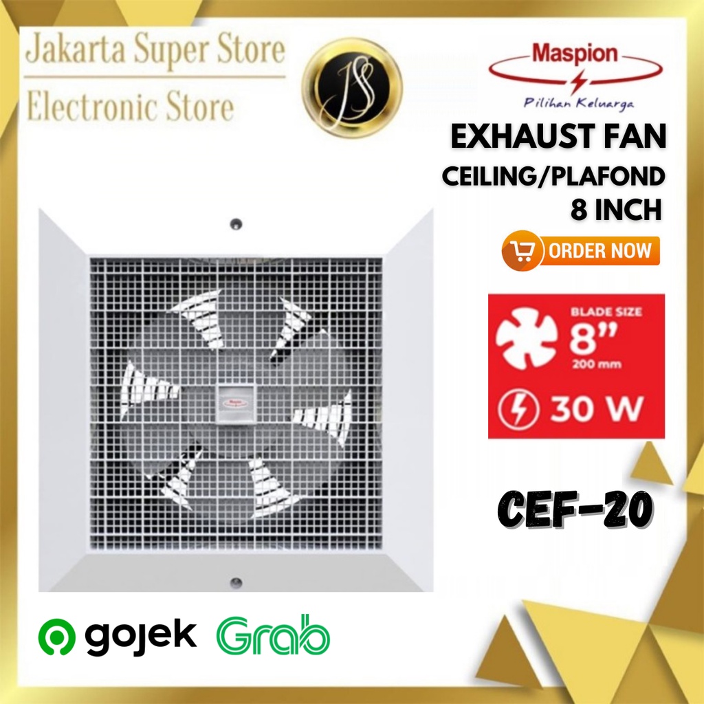 MASPION EXHAUST FAN HEXOS PLAFON CEF-20 8 INCH