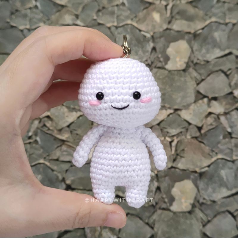 [PRE ORDER] Gantungan Boneka Rajut / Amigurumi Pentol (Quby)