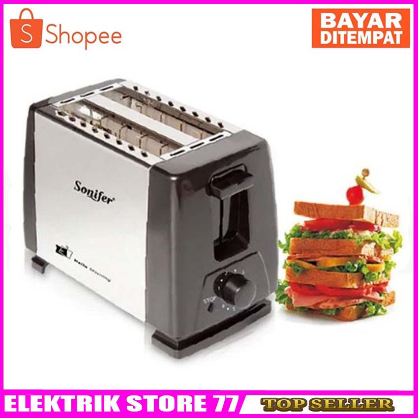 Toaster Sonifer SF-6007 / Pemanggang Pop Up / Roti Otomatis Loncat original new