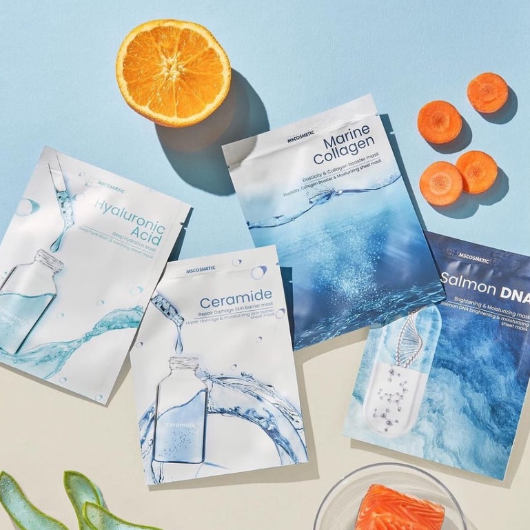 MS GLOW Sheet Mask MS Glow - Terbaru Salmon DNA - Marine Collagen - Ceramide - Hyaluronic Acid