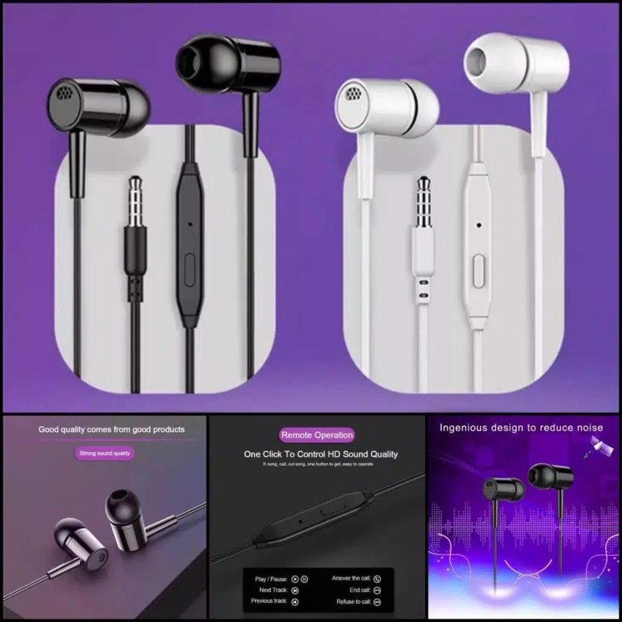 Headset - Earphone - Handsfree D21 Universal Stereo Bass