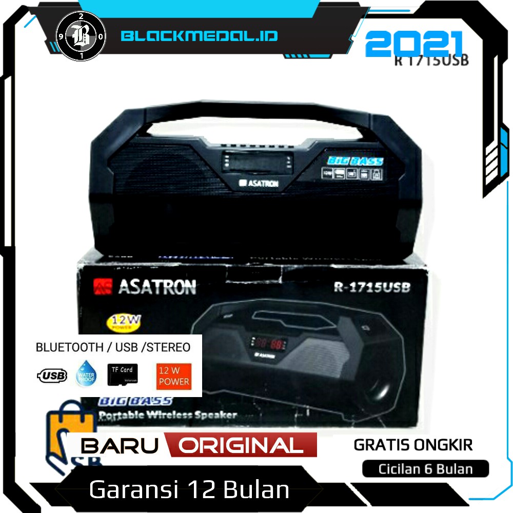 Asatron R1715 Bluetooth Wireless Speaker Micro USB TF Card FM Radio