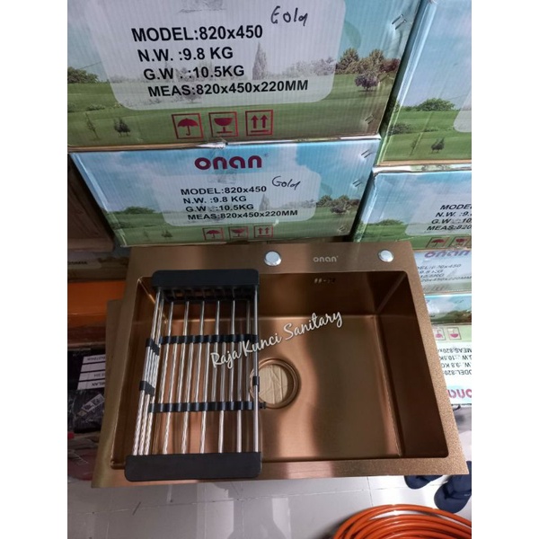 Kitchen Sink Onan Golden Hand 6045 Gold/Rose Gold/Bak Cuci Piring 6045 Stainless Gold Onan Golden Hand