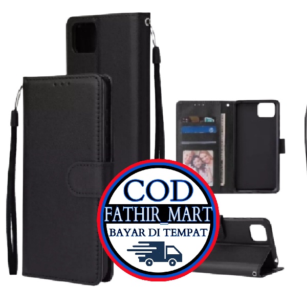 CASE  DOMPET OPPO RENO 4F HARDCASE LEATHER WALLET KULIT CASING DOMPET FLIP COVER HP