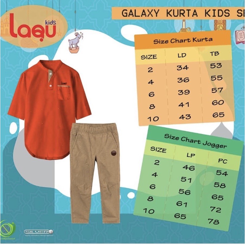 Laqu Setelan Kurta Koko Anak Laki Laki - Set Baju Muslim Lengan Panjang Lakilaki Size 2 4 6 8 10