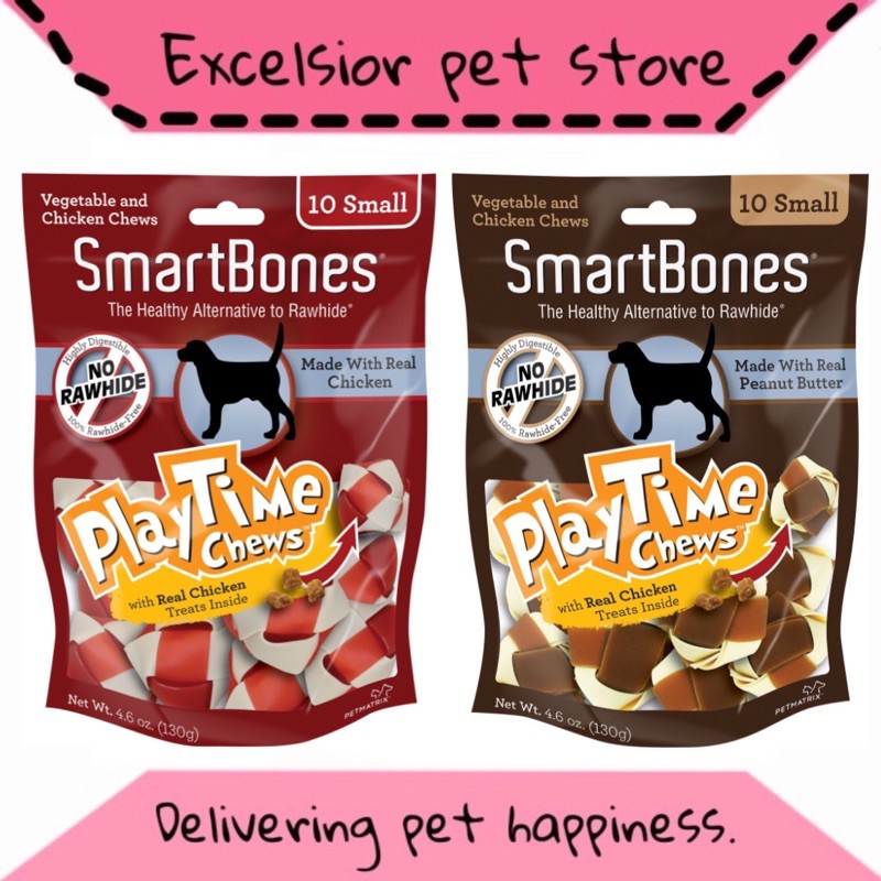 SmartBones Playtime Snack Anjing Chicken Peanut