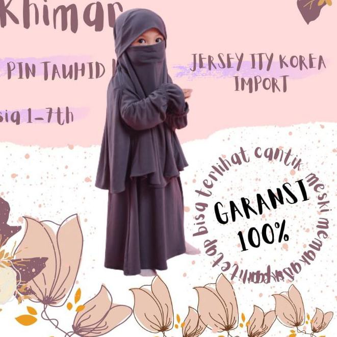 Ω set French khimar anak perempuan - gamis anak perempuan + cadar - Gamis anak perempuan by aghniyya