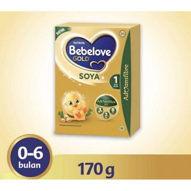 Bebelove gold soya 1 170 gram ( susu nutrisi bayi alergi susu sapi 0-6 bulan )