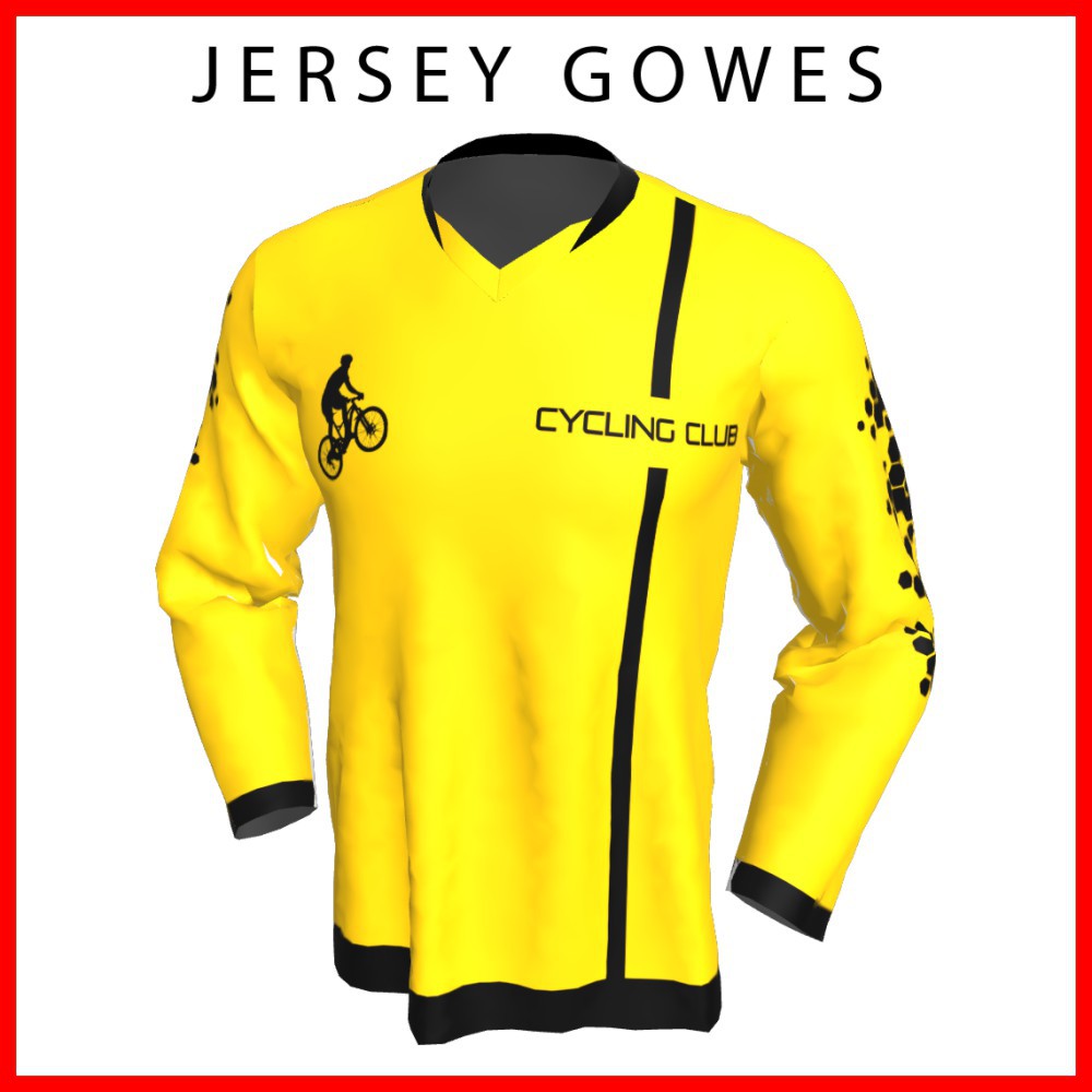 Baju Kaos Jersey Sepeda Gowes Trail Downhill Balap Lengan Panjang-501