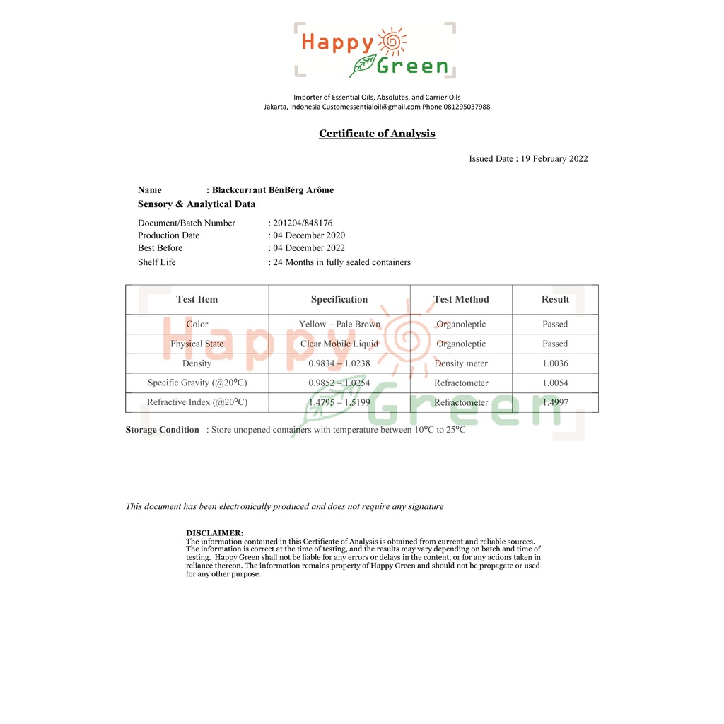 Happy Green Black Currant Fragrance Oil - Aroma Black Currant