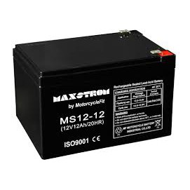 Aki kering baterai VRLA maxstrom MF 12V 12AH aki sepeda listrik dan motor mainan anak listrik