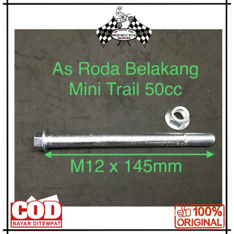 AS RODA BELAKANG MOTOR MINI TRAIL/MINI CROSS MESIN RUMPUT 50cc