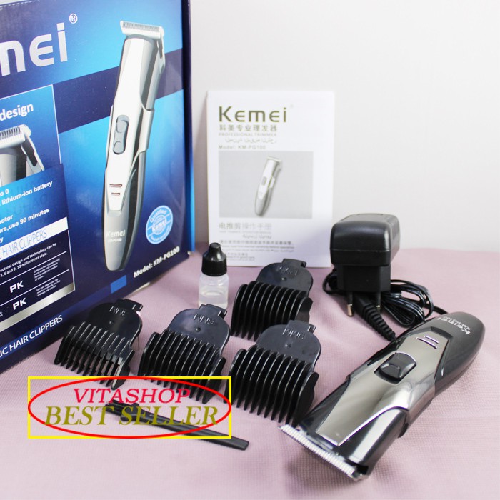 Alat Cukur Rambut Kemei KM-PG 100 Hair Clipper Mesin Potong Dan Pangkas Barbershop Cukuran Cas