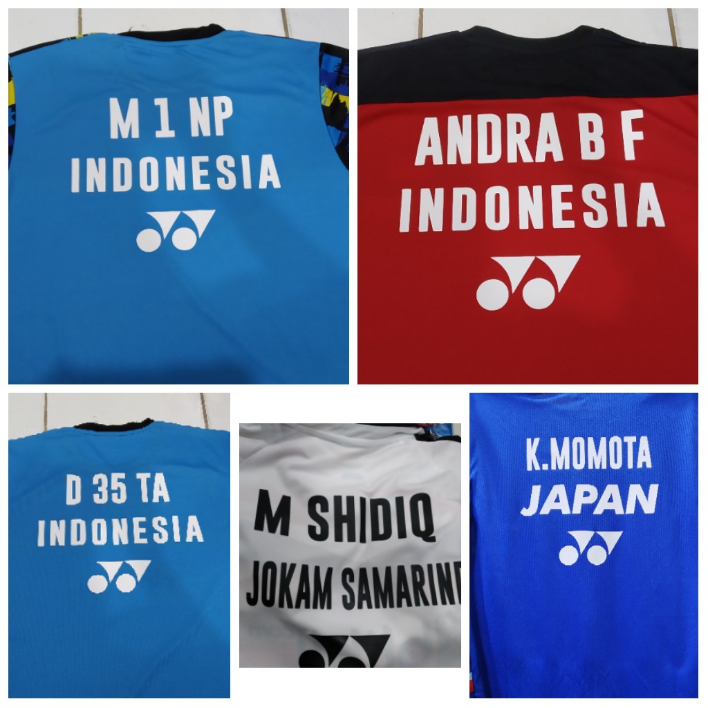 Biaya Sablon Custom Nama 3 Baris / Customized Name / Pasang Nama Jersey / Press Sablon Nama Olahraga Baju Olahraga Badminton Bulutangkis 3 baris tulisan