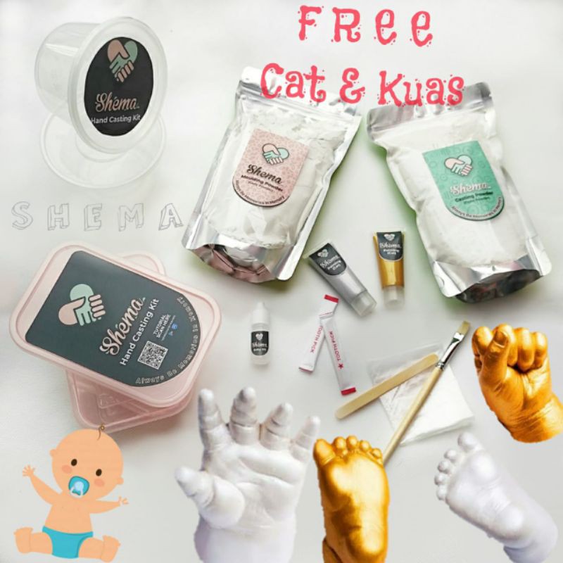 SHEMA Hand Casting Kit Free Cat Cetakan Tangan 3D Viral ( Couple Single Baby )