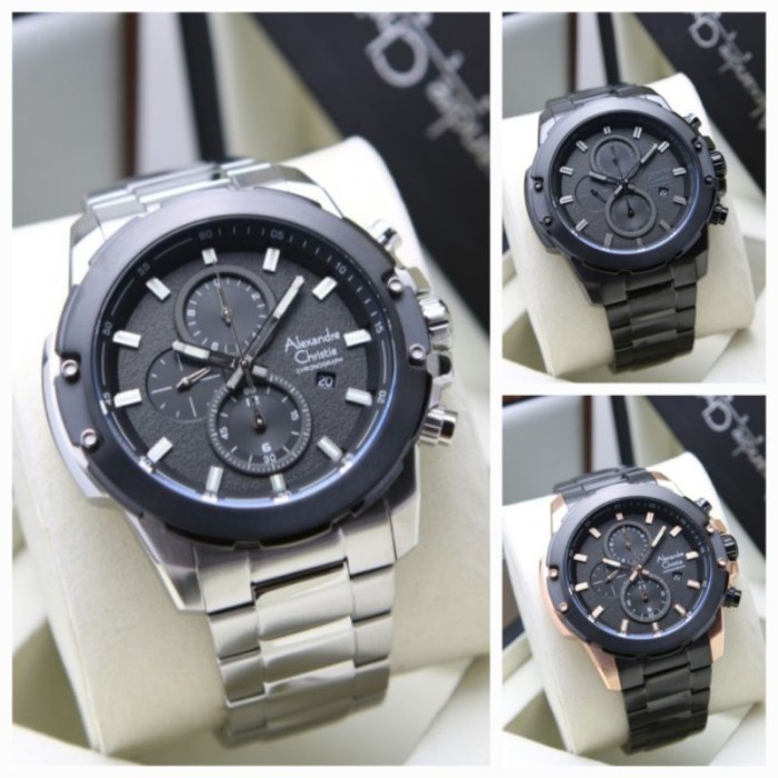 Jam tangan pria Alexandre Christie AC 6583 AC6583 Rantai Original Garansi