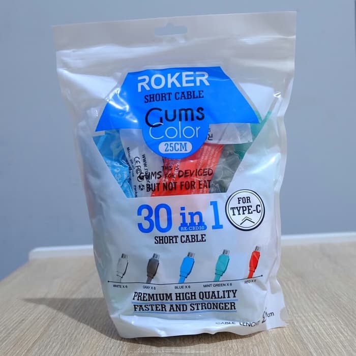 KABEL ROKER GUMS TYPE-C 25CM PERPCS