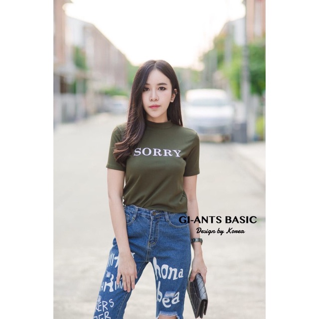 GI-ANTS | KAOS RINGER SORRY TEE | TUMBRL THSIRT KAOS WANITA MURAH 1kg MUAT 7 PCS