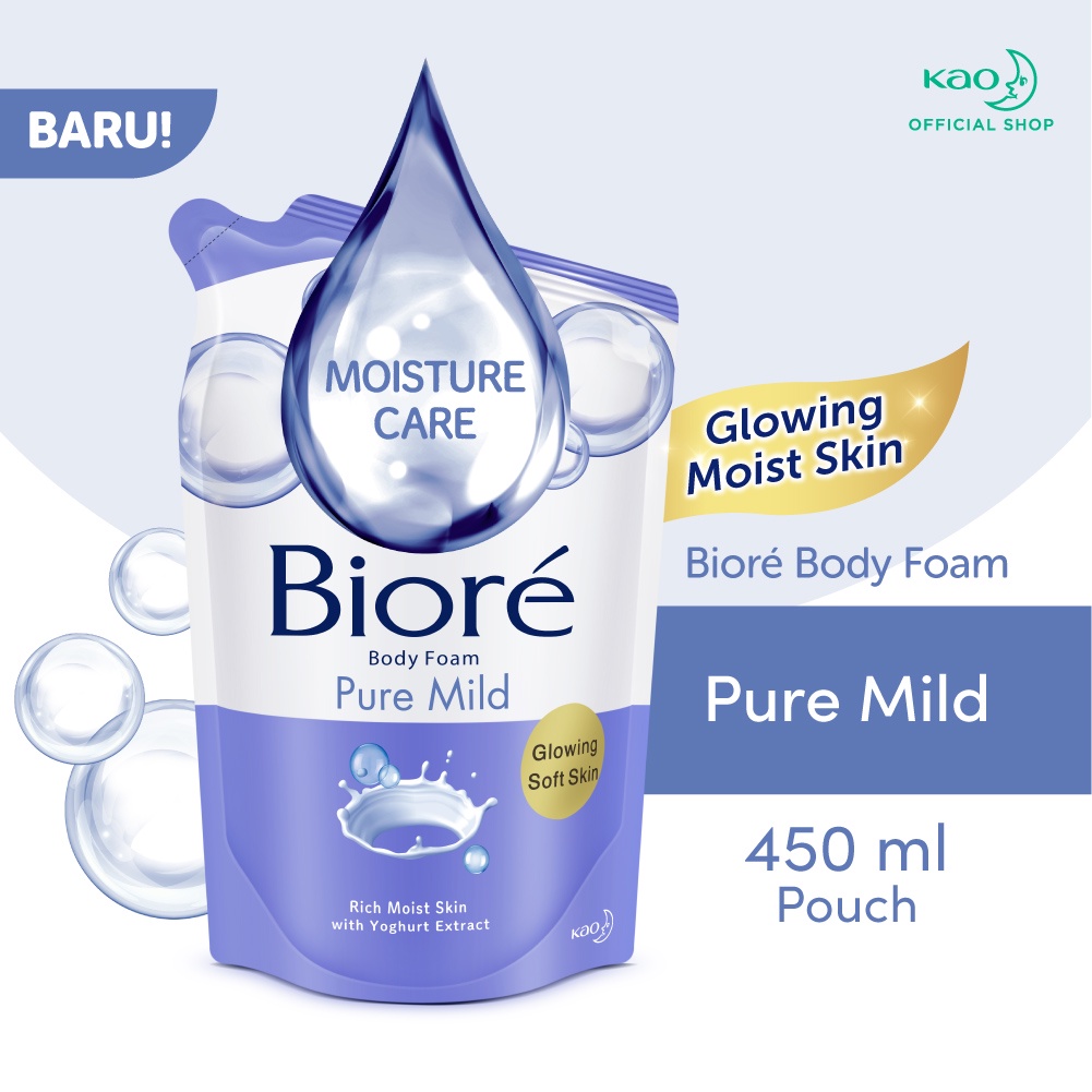 Biore Body Foam Pure Mild Sabun Mandi Refill 450 mL