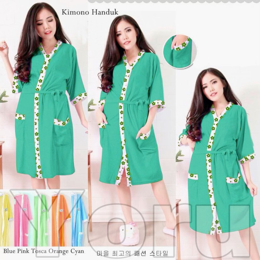 Pamelo Kimono Handuk Wanita Dewasa/Jumbo Original Murah Baju Handuk Jumbo dan Standart Supplier Baju Handuk