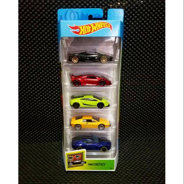 Hot wheels 5 pack Exotics Gift Pack Lamborghini Sesto Elemento dan Gallardo Hijau