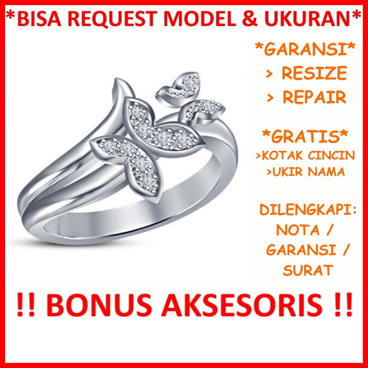 Gratis Ukir Tulis Nama Garansi Silver Asli Bisa Pesan Model Cincin Perak Wanita Casual Handmade Id21