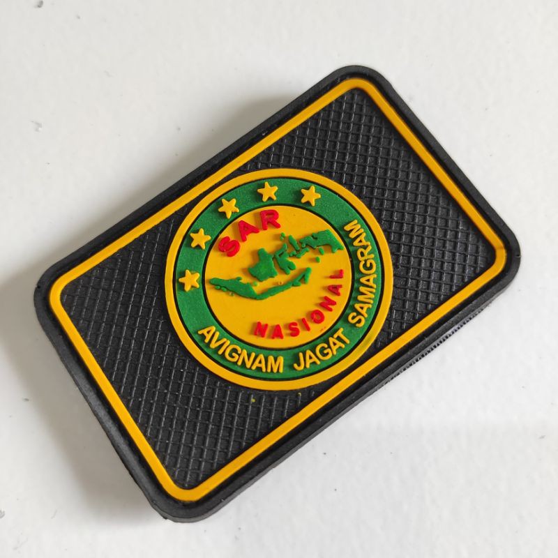 PATCH RUBBER LOGO SAR NASIONAL KOTAK/TIMSAR/TEMPELAN EMBLEM KARET VELCRO