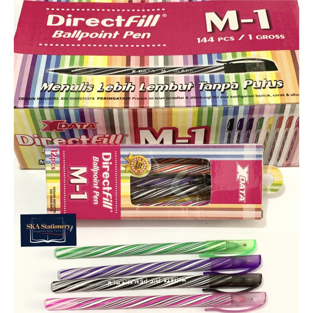 

Bolpen/Ballpoint/Pulpen/Ballpen X-Data M-1/ M-2 Hitam (Lusin)
